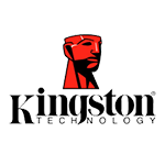 Logo de Kingston, fabricante de memorias RAM, SSD y dispositivos de almacenamiento de alto rendimiento.